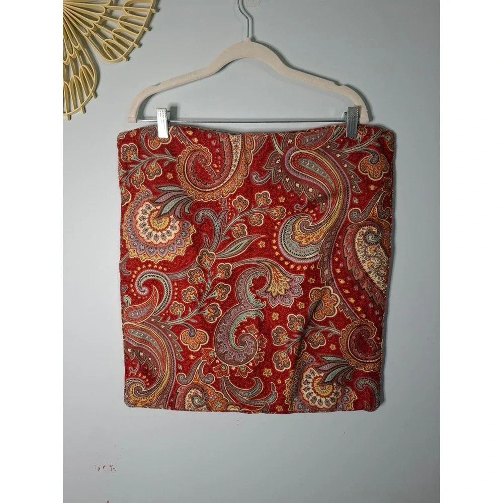 Lauren Ralph Lauren Red Paisley Cotton Pillow Cases Set of 2 19x20